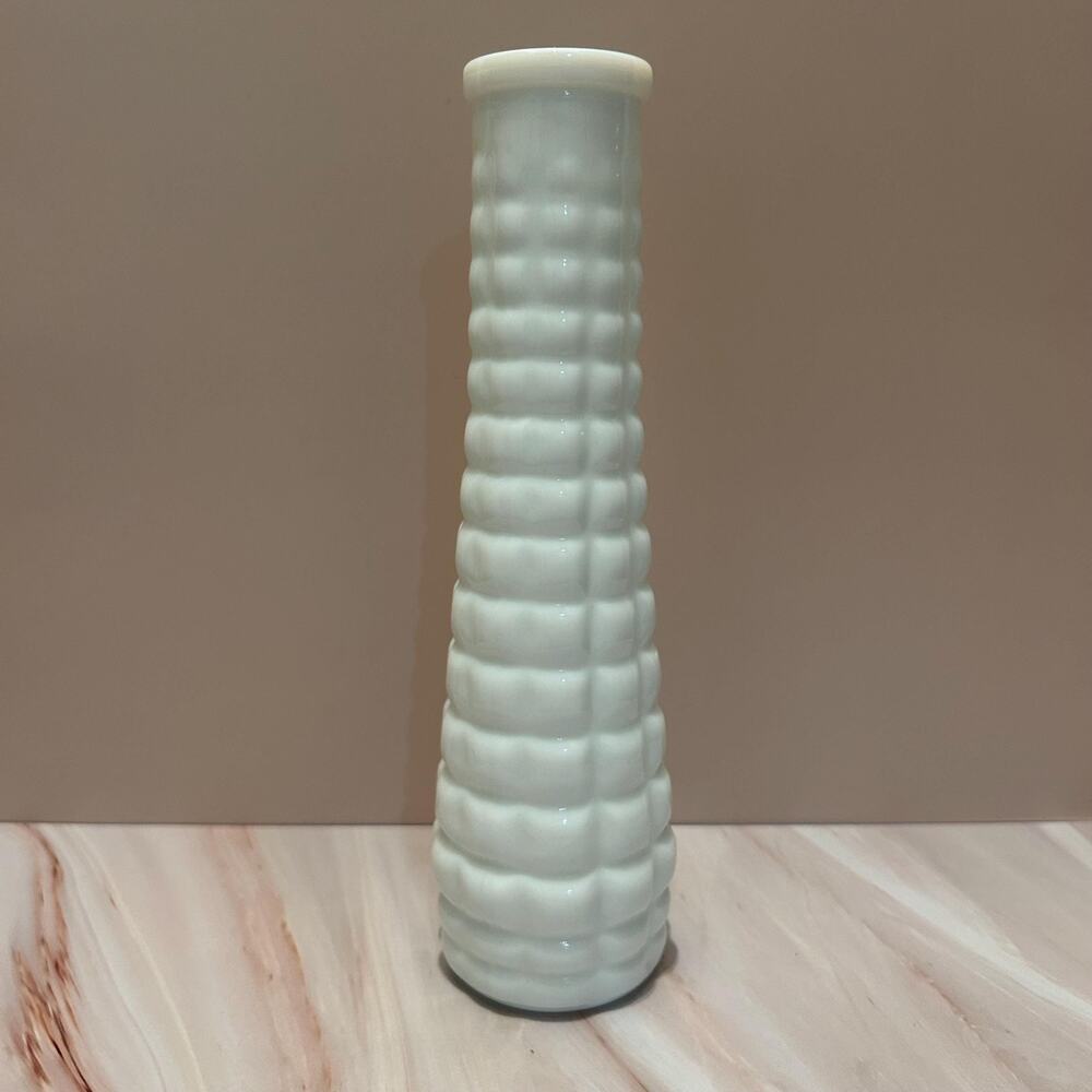 Mid-Century White Milk Glass Bud Vase 1950s